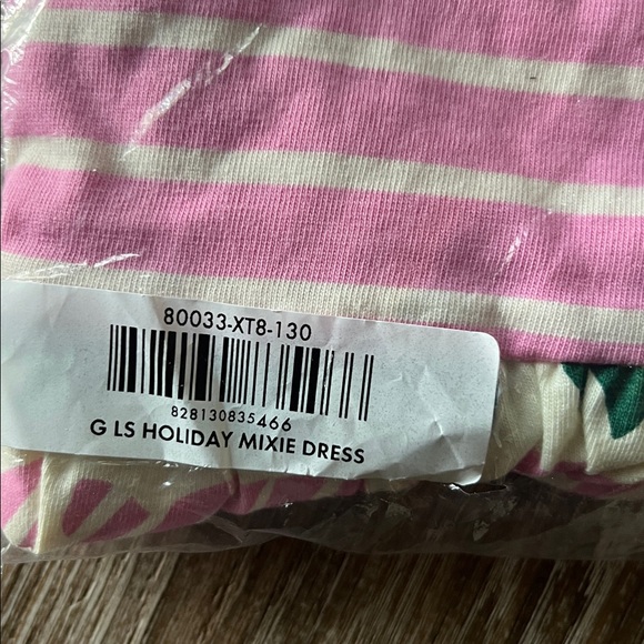 Hanna Andersson NWT Pink Candy Cane Holiday Mixie Dress size 8 - Picture 4 of 4